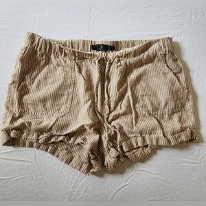 Volcom Women's Sunday Strut Shorts Drawstring Elastic Waist Beige White Medium